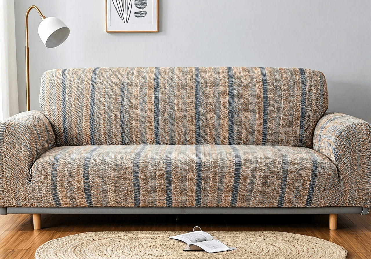 Sofa with creative cover securing methods