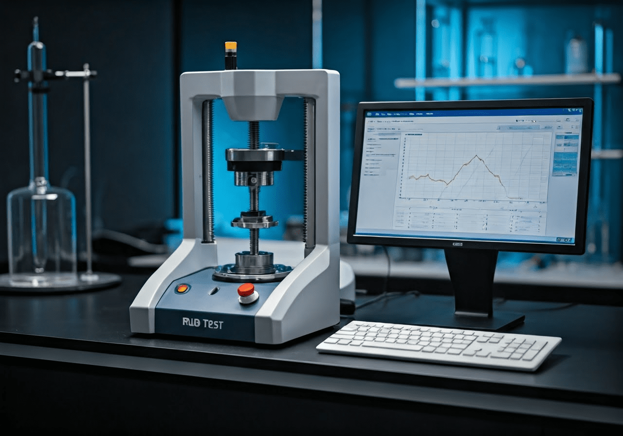 Rub testing machine in laboratory.