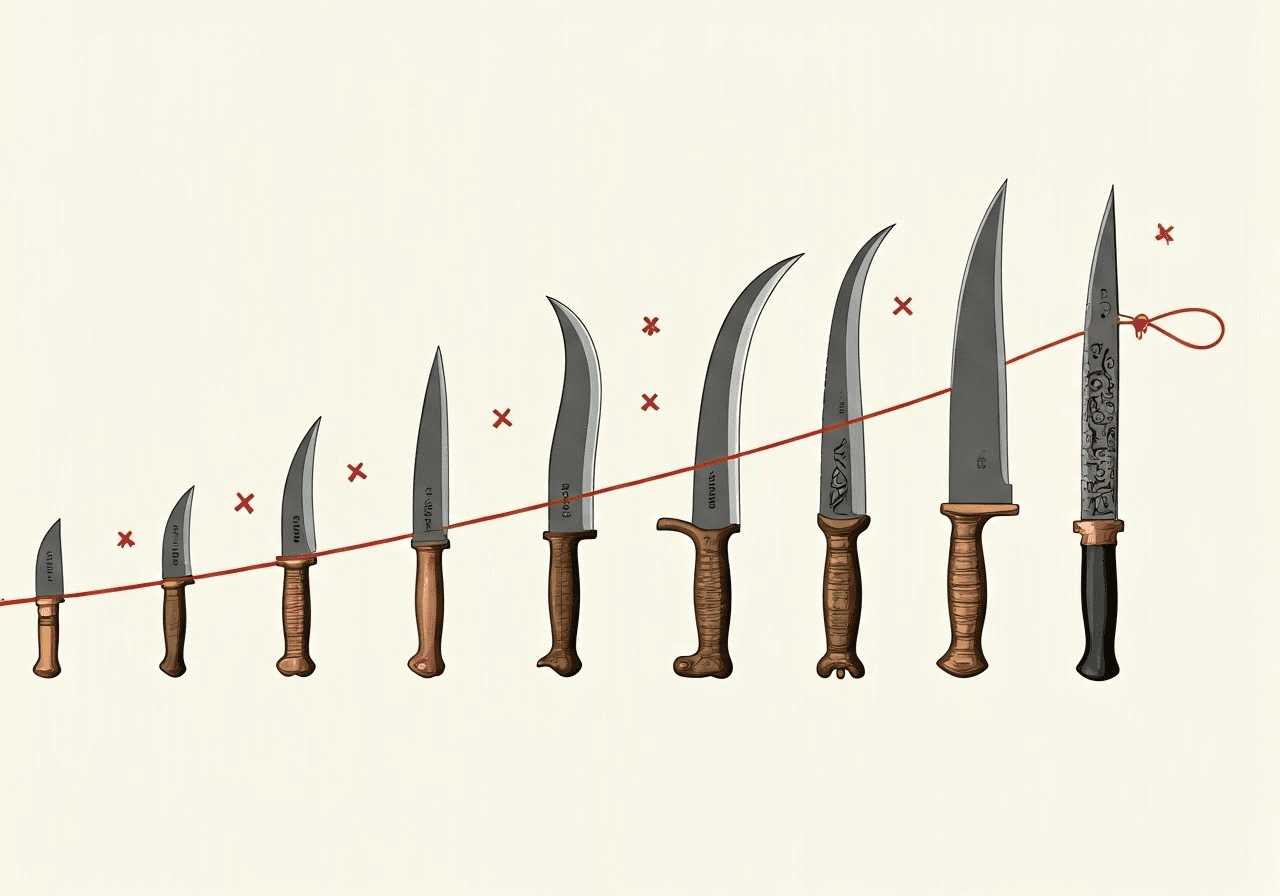 Evolution of knife designs through history.