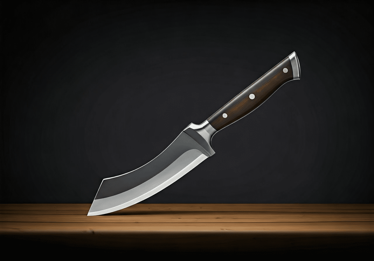 Curved knife design features in kitchen