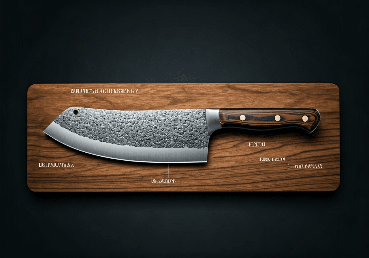 Anatomy of a butcher knife.